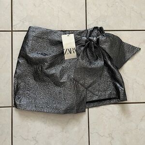 Zara Black Wrap Mini Skirt Cocktail